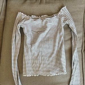 Hollister striped off the shoulder top